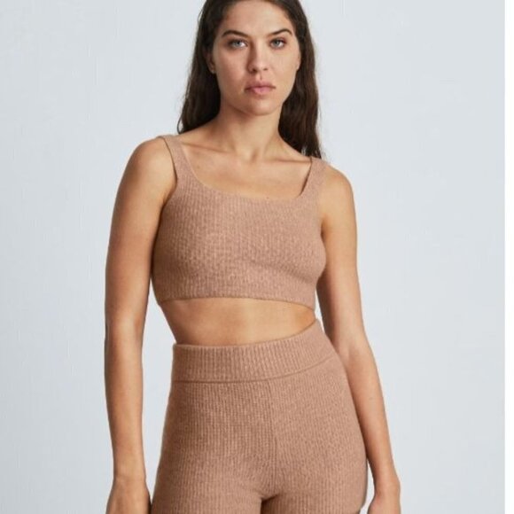 Everlane Wool Blend Cozy-Stretch Minimalist Top Luxe Brown Size Small - Picture 3 of 4